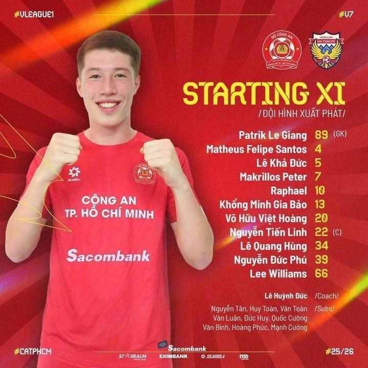 Tiền đạo Lee Williams có lần đầu tiên được thi đấu tại V-League